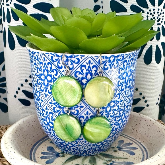 Green Earrings - Picture 1 of 2